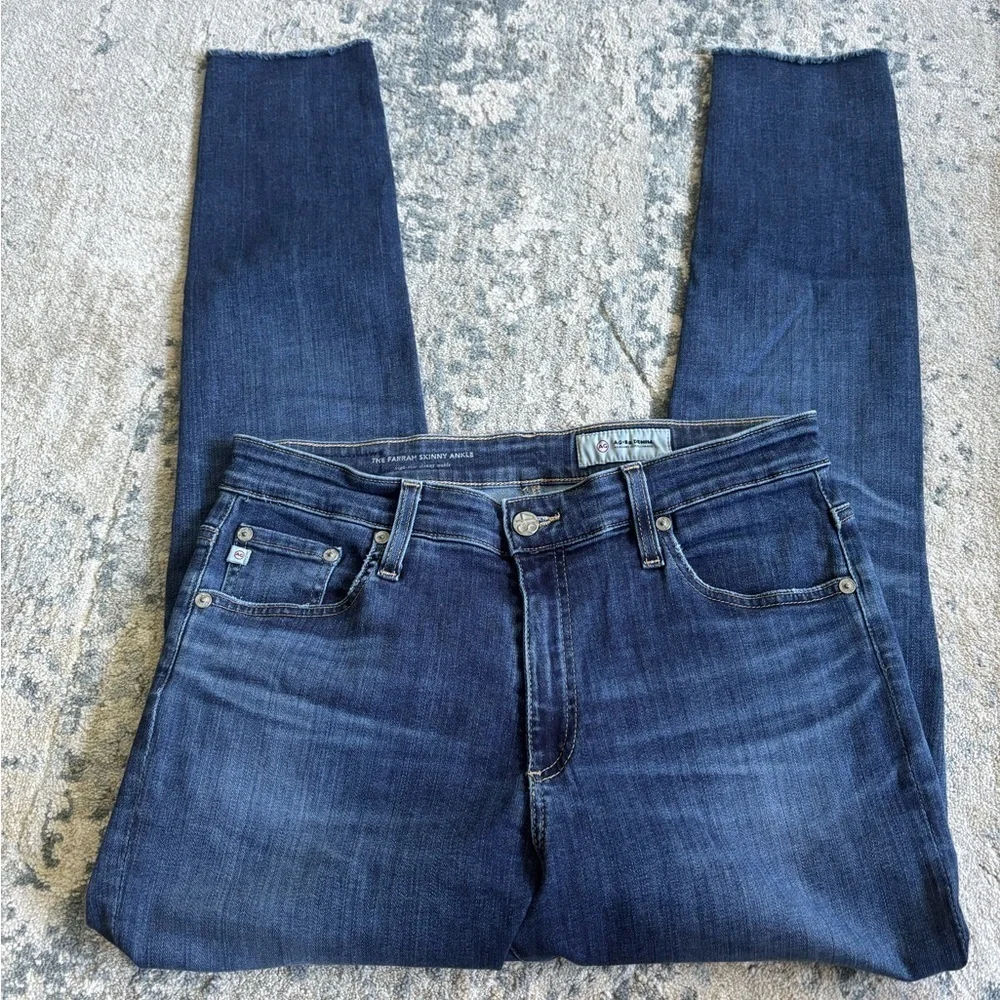 AG Adriano Goldschmied Dark Blue High-Rise Skinny Jeans